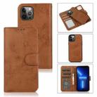 For iPhone 13 Pro Max Retro 2 in 1 Detachable Magnetic Horizontal Flip TPU + PU Leather Case with Holder & Card Slots & Photo Frame & Wallet (Brown) - 1