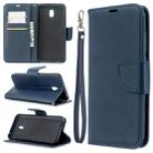 For Xiaomi Redmi 8A Lambskin Texture Pure Color Horizontal Flip PU Leather Case with Holder & Card Slots & Wallet & Lanyard(Blue) - 1