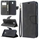 For Xiaomi Redmi 8A Lambskin Texture Pure Color Horizontal Flip PU Leather Case with Holder & Card Slots & Wallet & Lanyard(Black) - 1