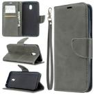 For Xiaomi Redmi 8A Lambskin Texture Pure Color Horizontal Flip PU Leather Case with Holder & Card Slots & Wallet & Lanyard(Gray) - 1