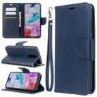 For Xiaomi Redmi 8 Lambskin Texture Pure Color Horizontal Flip PU Leather Case with Holder & Card Slots & Wallet & Lanyard(Blue) - 1