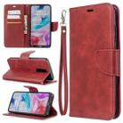 For Xiaomi Redmi 8 Lambskin Texture Pure Color Horizontal Flip PU Leather Case with Holder & Card Slots & Wallet & Lanyard(Red) - 1