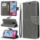 For Xiaomi Redmi 8 Lambskin Texture Pure Color Horizontal Flip PU Leather Case with Holder & Card Slots & Wallet & Lanyard(Gray) - 1