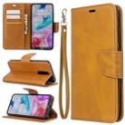 For Xiaomi Redmi 8 Lambskin Texture Pure Color Horizontal Flip PU Leather Case with Holder & Card Slots & Wallet & Lanyard(Yellow) - 1