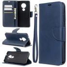 For Nokia 6.2 / 7.2 Lambskin Texture Pure Color Horizontal Flip PU Leather Case with Holder & Card Slots & Wallet & Lanyard(Blue) - 1