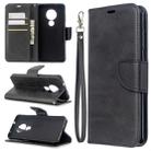 For Nokia 6.2 / 7.2 Lambskin Texture Pure Color Horizontal Flip PU Leather Case with Holder & Card Slots & Wallet & Lanyard(Black) - 1