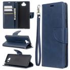 For Sony Xperia 20 Lambskin Texture Pure Color Horizontal Flip PU Leather Case with Holder & Card Slots & Wallet & Lanyard(Blue) - 1