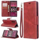 For Sony Xperia5 / XZ5 Lambskin Texture Pure Color Horizontal Flip PU Leather Case with Holder & Card Slots & Wallet & Lanyard(Red) - 1