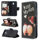 For Xiaomi Redmi 8A Colored Drawing Pattern Horizontal Flip Leather Case with Holder & Card Slots & Wallet(Kiss My Ass) - 1