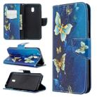 For Xiaomi Redmi 8A Colored Drawing Pattern Horizontal Flip Leather Case with Holder & Card Slots & Wallet(Gold Butterfly) - 1