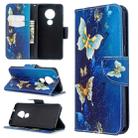 For Nokia 6.2 / 7.2 Colored Drawing Pattern Horizontal Flip Leather Case with Holder & Card Slots & Wallet(Gold Butterfly) - 1