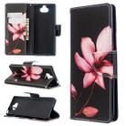 For Sony Xperia 20 Colored Drawing Pattern Horizontal Flip Leather Case with Holder & Card Slots & Wallet(Lotus) - 1