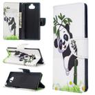 For Sony Xperia 20 Colored Drawing Pattern Horizontal Flip Leather Case with Holder & Card Slots & Wallet(Panda Bamboo) - 1