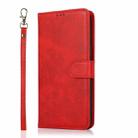For iPhone 13 Calf Texture 2 in 1 Detachable Magnetic Back Cover Horizontal Flip Leather Case with Holder & Card Slots & Wallet & Photo Frame(Red) - 2