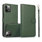 For iPhone 13 Pro Calf Texture 2 in 1 Detachable Magnetic Back Cover Horizontal Flip Leather Case with Holder & Card Slots & Wallet & Photo Frame (Green) - 1
