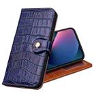 Crocodile Texture Horizontal Flip Top Layer Cowhide Leather Case with Holder & Card Slots & Wallet & Photo Frame For iPhone 13 mini(Blue) - 1