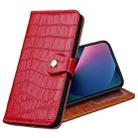 Crocodile Texture Horizontal Flip Top Layer Cowhide Leather Case with Holder & Card Slots & Wallet & Photo Frame For iPhone 13 mini(Red) - 1