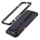 For iPhone 13 mini Aurora Series Lens Protector + Metal Frame Protective Case (Black Purple) - 1