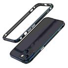 For iPhone 13 mini Aurora Series Lens Protector + Metal Frame Protective Case (Black Blue) - 1