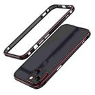 For iPhone 13 mini Aurora Series Lens Protector + Metal Frame Protective Case (Black Red) - 1