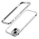 For iPhone 13 Aurora Series Lens Protector + Metal Frame Protective Case(Silver) - 1