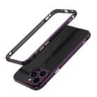 For iPhone 13 Pro Aurora Series Lens Protector + Metal Frame Protective Case (Black Purple) - 1