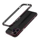 For iPhone 13 Pro Aurora Series Lens Protector + Metal Frame Protective Case (Black Red) - 1
