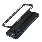 For iPhone 13 Pro Max Aurora Series Lens Protector + Metal Frame Protective Case (Black Blue) - 1