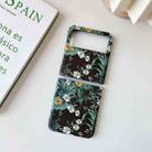 For Samsung Galaxy Z Flip3 5G Small Floral Shockproof PC + Water Paste Protective Case(Green Leaves White Flowers) - 1