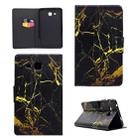 For Galaxy Tab A 7.0 (2016) T280 TPU Horizontal Flip Leather Case with Holder & Card Slot & Sleep / Wake-up Function(Black Gold) - 1