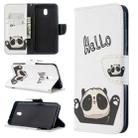 For Xiaomi Redmi 8A Colored Drawing Pattern Horizontal Flip Leather Case with Holder & Card Slots & Wallet(Hello Panda) - 1