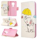 For Nokia 6.2 / 7.2 Colored Drawing Pattern Horizontal Flip Leather Case with Holder & Card Slots & Wallet(Elephant) - 1