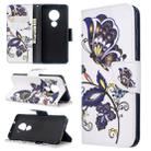 For Nokia 6.2 / 7.2 Colored Drawing Pattern Horizontal Flip Leather Case with Holder & Card Slots & Wallet(White Butterfly) - 1