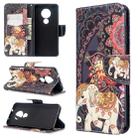 For Nokia 6.2 / 7.2 Colored Drawing Pattern Horizontal Flip Leather Case with Holder & Card Slots & Wallet(Flower Elephant) - 1