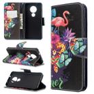 For Nokia 6.2 / 7.2 Colored Drawing Pattern Horizontal Flip Leather Case with Holder & Card Slots & Wallet(Flamingo) - 1
