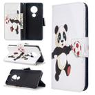 For Nokia 6.2 / 7.2 Colored Drawing Pattern Horizontal Flip Leather Case with Holder & Card Slots & Wallet(Football Panda) - 1