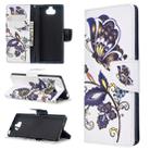 For Sony Xperia 20 Colored Drawing Pattern Horizontal Flip Leather Case with Holder & Card Slots & Wallet(White Butterfly) - 1