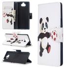 For Sony Xperia 20 Colored Drawing Pattern Horizontal Flip Leather Case with Holder & Card Slots & Wallet(Football Panda) - 1