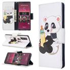 For Sony Xperia 5 /  XZ5 Colored Drawing Pattern Horizontal Flip Leather Case with Holder & Card Slots & Wallet(Baby Bottle Panda) - 1