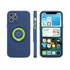 Skin Feel 2 in 1 Magnetic PC + TPU Shockproof Case with Ring Holder For iPhone 13 Pro(Dark Blue) - 1
