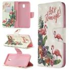 For Xiaomi Redmi 8A 3D Colored Drawing Pattern Horizontal Flip Leather Case, with Holder & Card Slots & Wallet(English Flamingo) - 1