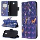 For Xiaomi Redmi 8A 3D Colored Drawing Pattern Horizontal Flip Leather Case, with Holder & Card Slots & Wallet(Purple Butterfly) - 1