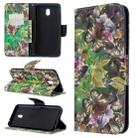 For Xiaomi Redmi 8A 3D Colored Drawing Pattern Horizontal Flip Leather Case, with Holder & Card Slots & Wallet(Green Butterfly) - 1