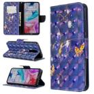 For Xiaomi Redmi 8 3D Colored Drawing Pattern Horizontal Flip Leather Case, with Holder & Card Slots & Wallet(Purple Butterfly) - 1