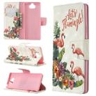 For Sony Xperia 20 3D Colored Drawing Pattern Horizontal Flip Leather Case, with Holder & Card Slots & Wallet(English Flamingo) - 1