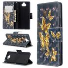 For Sony Xperia 20 3D Colored Drawing Pattern Horizontal Flip Leather Case, with Holder & Card Slots & Wallet(Black Background Butterfly) - 1