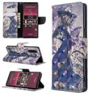 For Sony Xperia 5 / XZ5 3D Colored Drawing Pattern Horizontal Flip Leather Case, with Holder & Card Slots & Wallet(Peacock) - 1