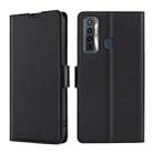 For Tecno Camon 17 Ultra-thin Voltage Side Buckle PU + TPU Horizontal Flip Leather Case with Holder & Card Slot(Black) - 1