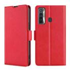 For Tecno Camon 17 Ultra-thin Voltage Side Buckle PU + TPU Horizontal Flip Leather Case with Holder & Card Slot(Red) - 1