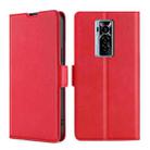 For Tecno Phantom X Ultra-thin Voltage Side Buckle PU + TPU Horizontal Flip Leather Case with Holder & Card Slot(Red) - 1